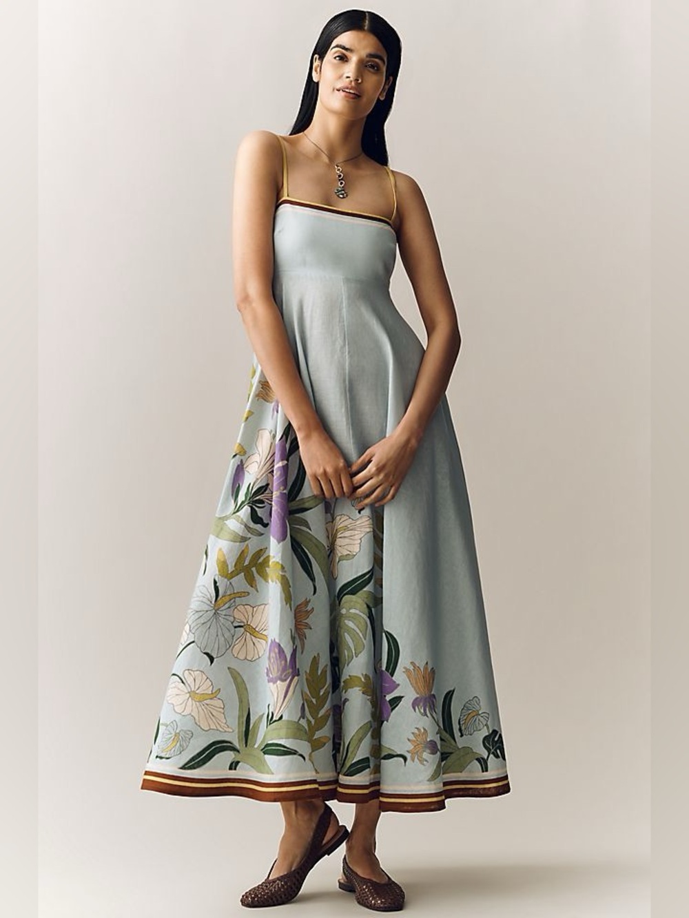 Anthropologie ALÉMAIS Alfie 100% Linen Sleeveless A-Line Sundress Sz 2 NWT